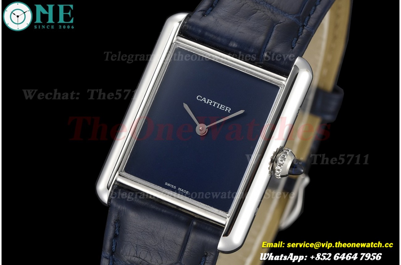 Tank Must 25.5mm Alligator Leather SS/LE Blue Dial DRF Quartz