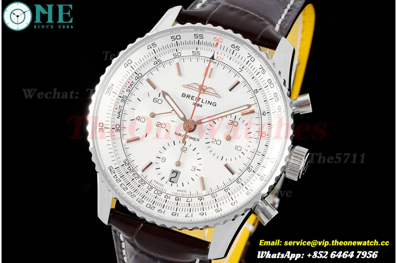 Navitimer B01 Chronograph SS/LE White/Stk BLSF Asian B01
