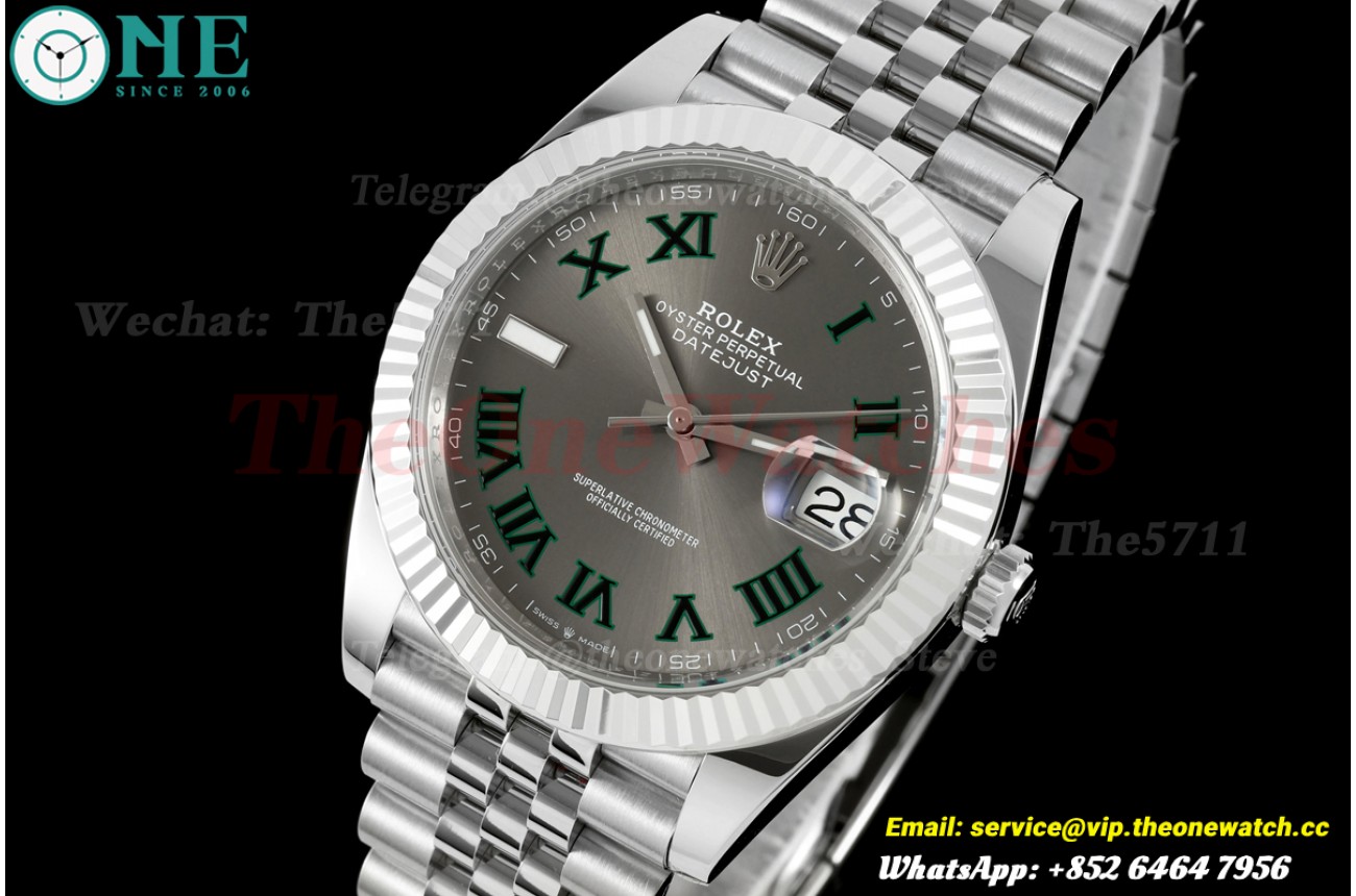 Datejust 126334 41mm Wimbledon Jub SS/SS Grey/Rmn GoldF JH3235 (Weighted) (Free Sprung)