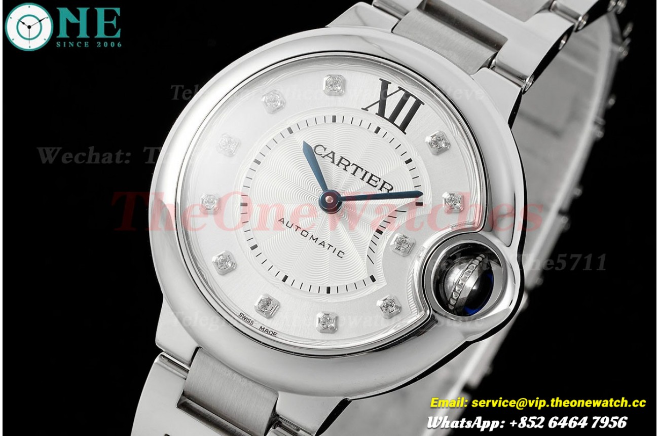 Ballon Bleu De Cartier 33mm SS/SS White/Dia AF NH05