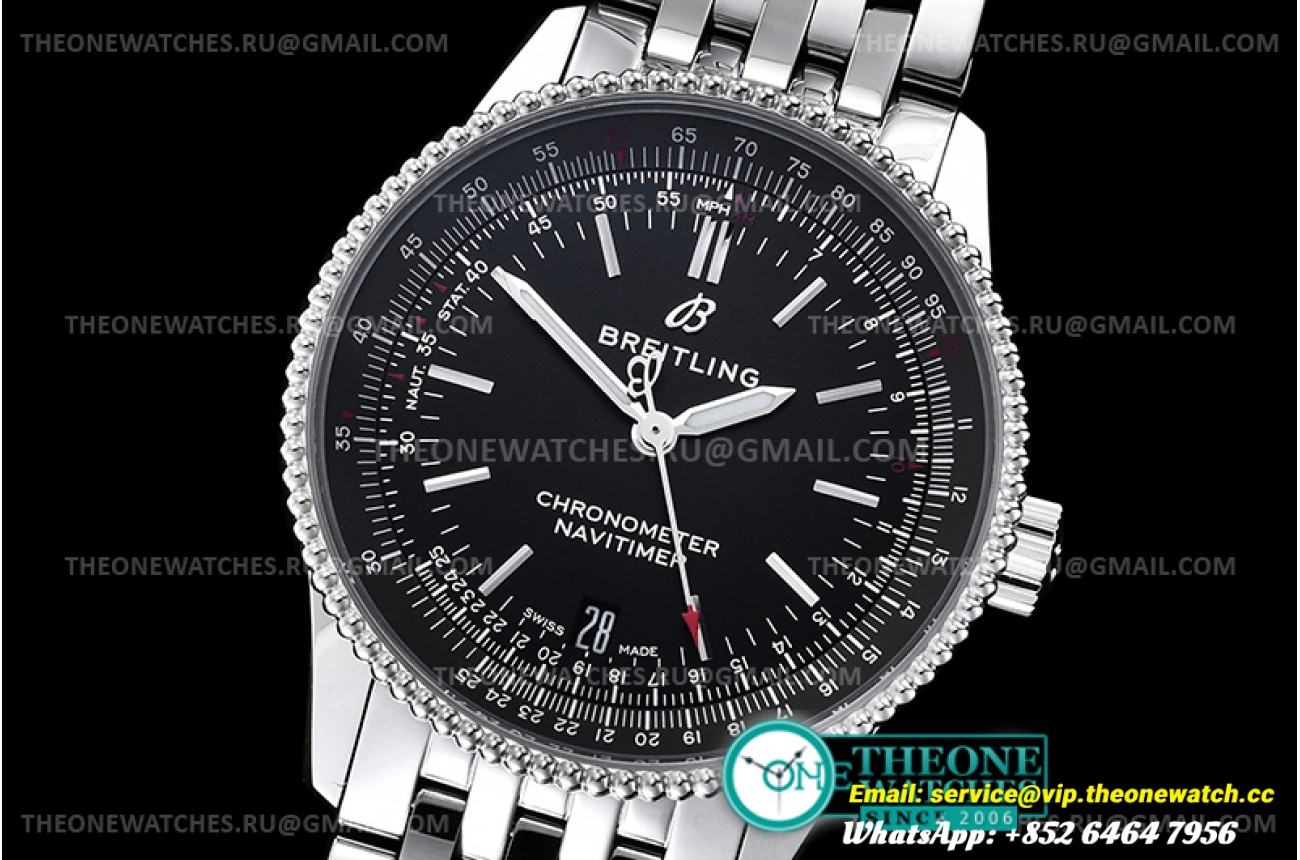 Breitling - Navitimer 1 38mm SS/SS Black KOR Swiss SW200