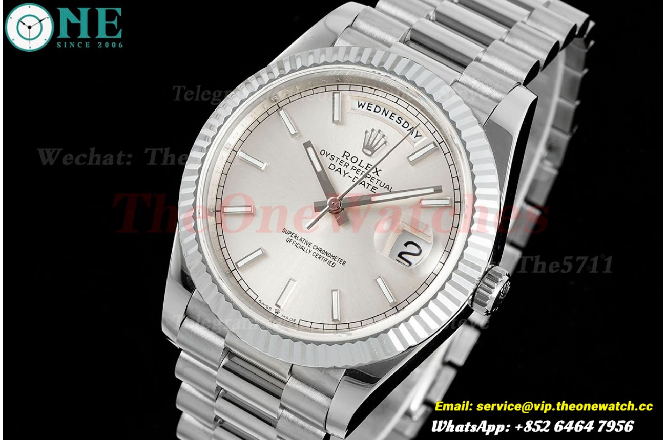 DayDate 228239 40mm SS/SS Silver/Stk JDF V4 VR3255 (Gain Weight)