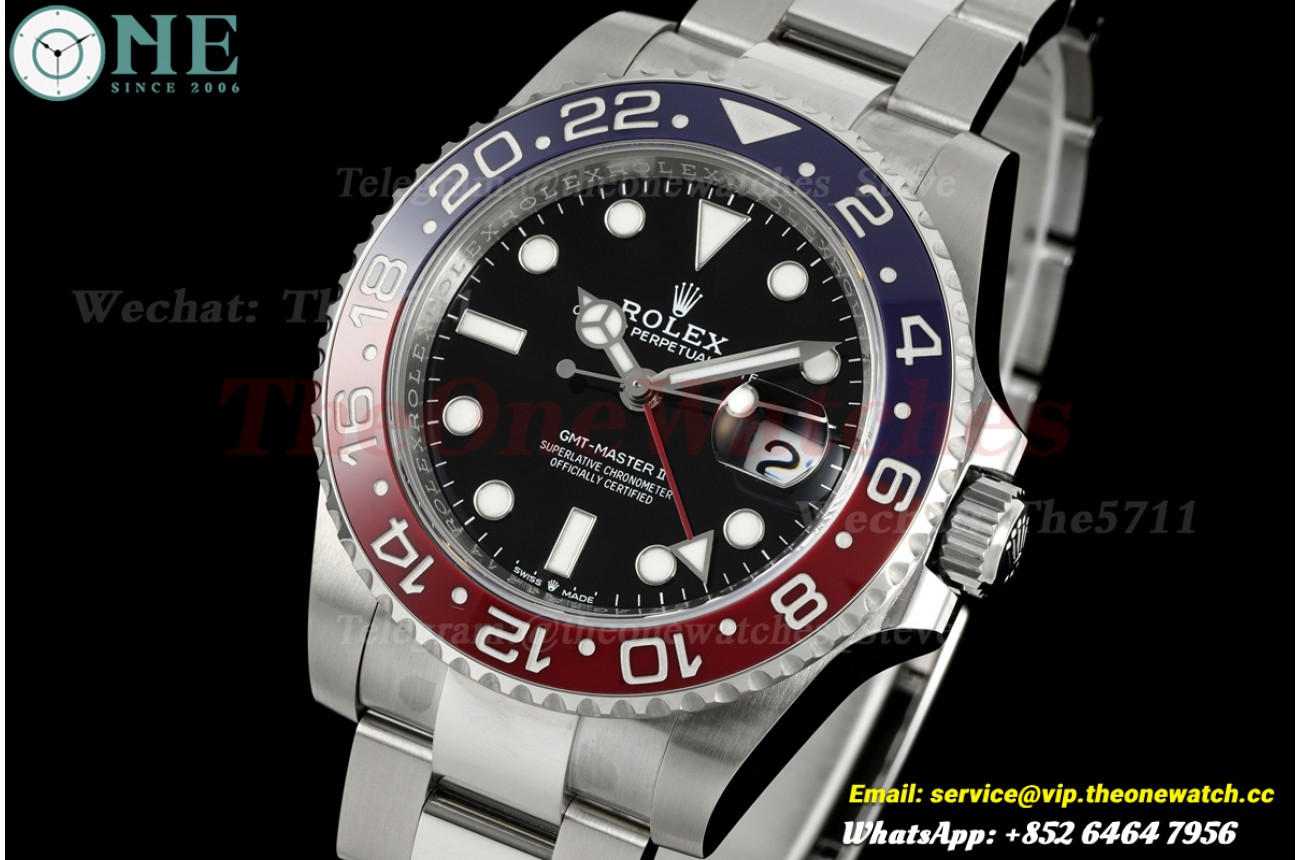 GMT Master II 126710 Pepsi Oys 40mm SS/SS Black Dial RICHF V2 SH3285