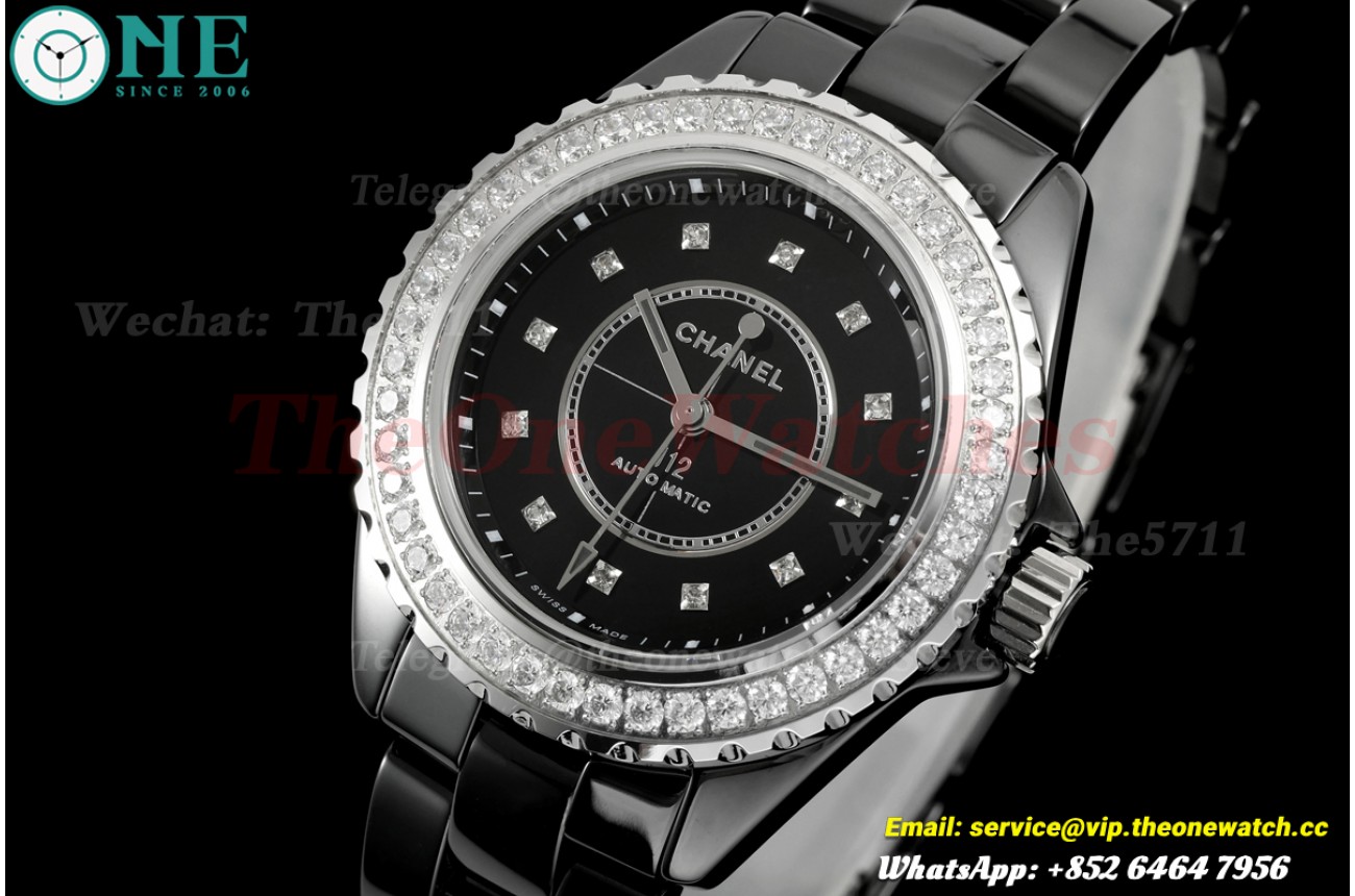 J12 33mm Dia Ceramic/Cer Black Dial HTF A12.2