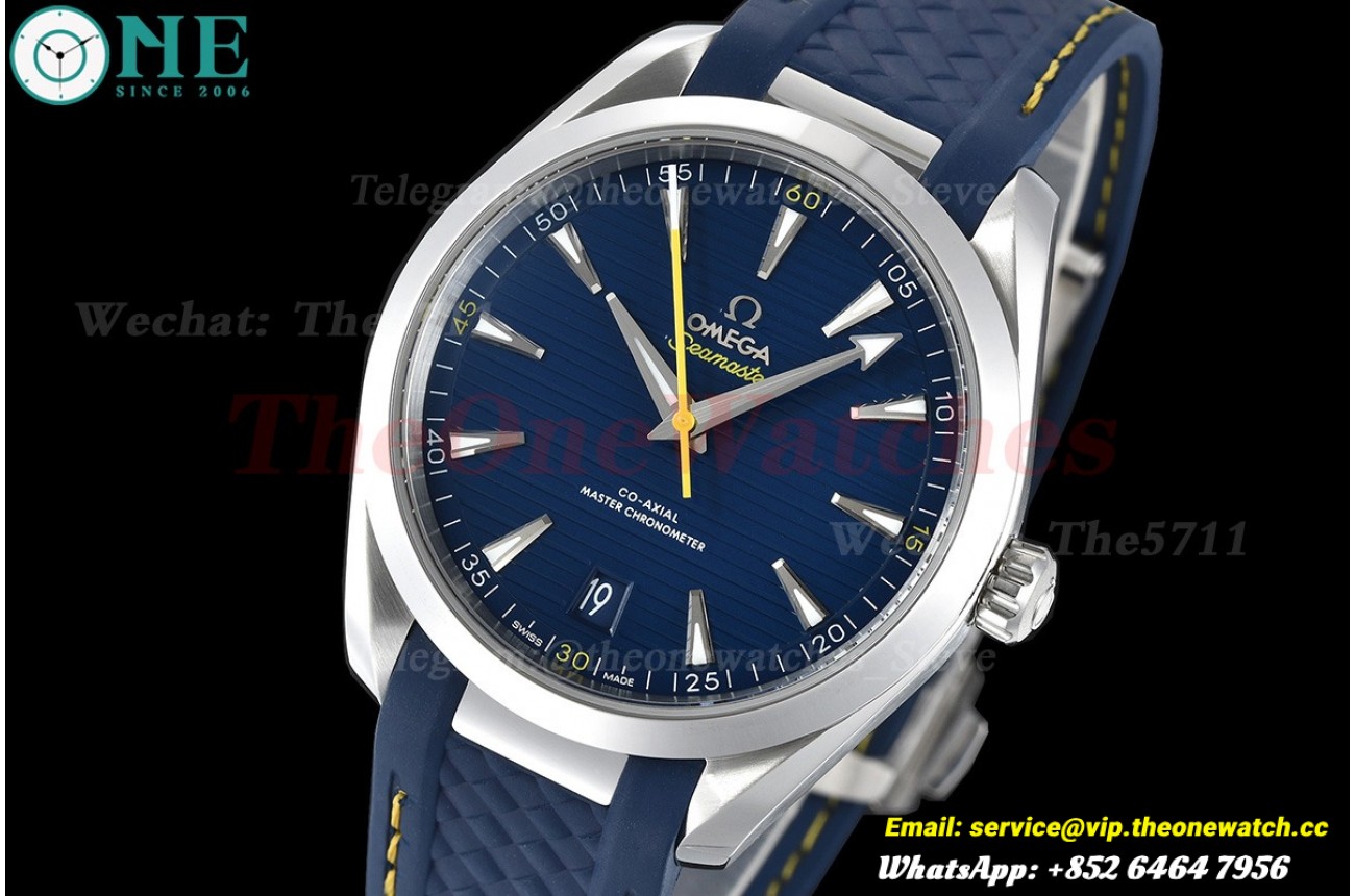 Aqua Terra 150m 'Mondo' 41mm SS/RU Blue Textured Dial VSF A8900