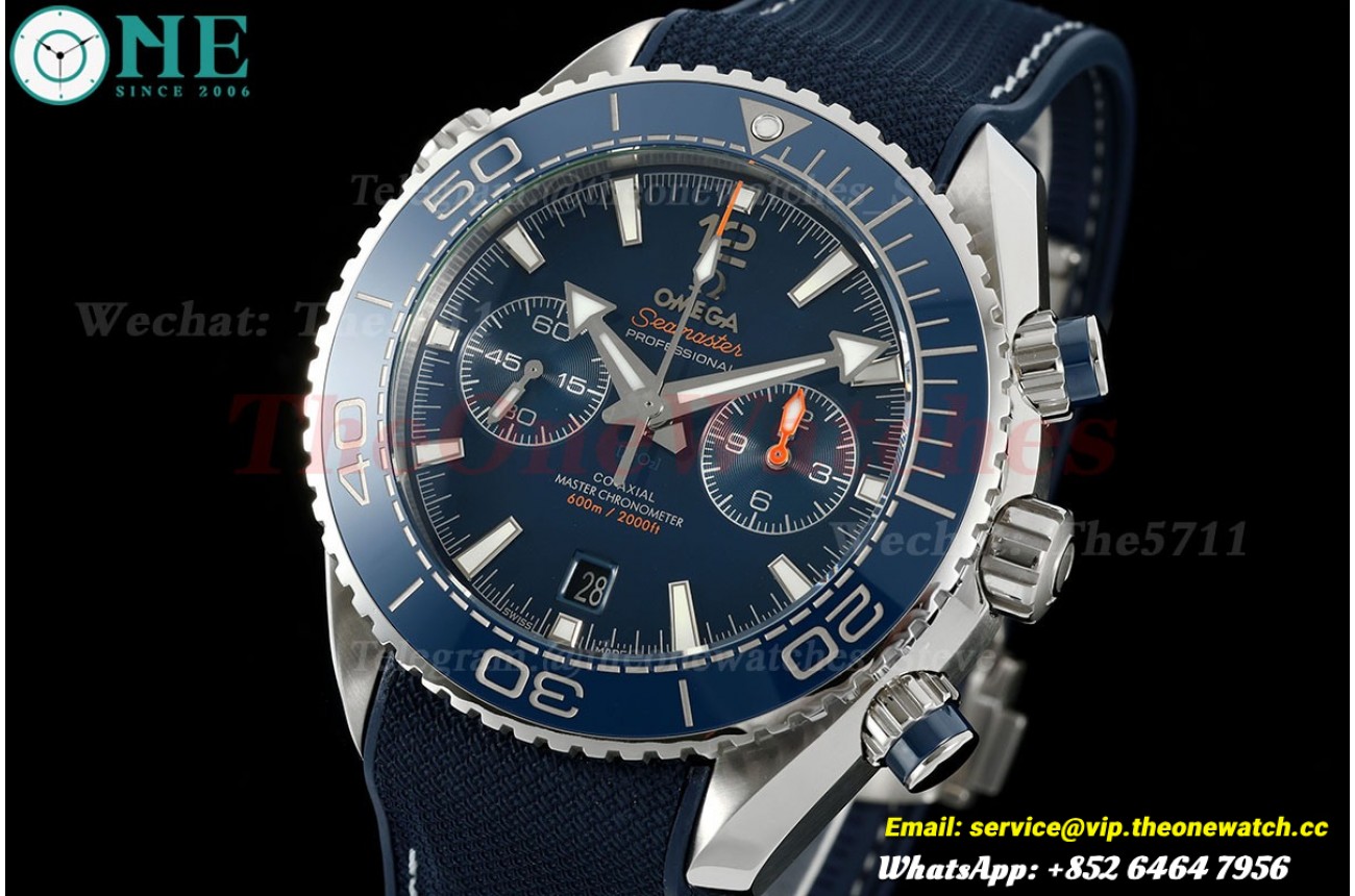 Planet Ocean 600m Chrono 45.5mm SS/RU Blue Dial SCF A9900