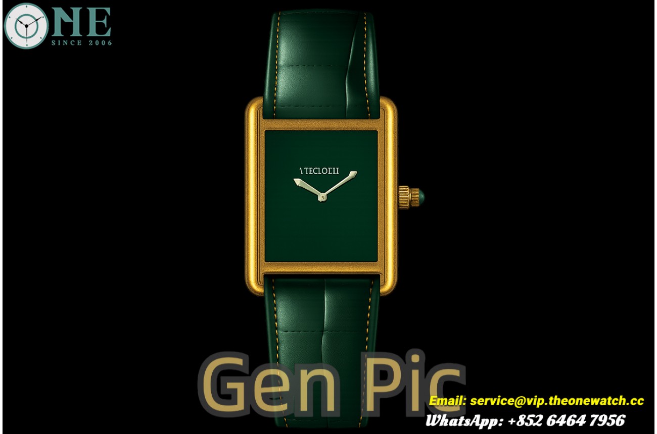 Tank Louis 25.5mm Alligator Leather YG/LE Green Dial DRF Quartz