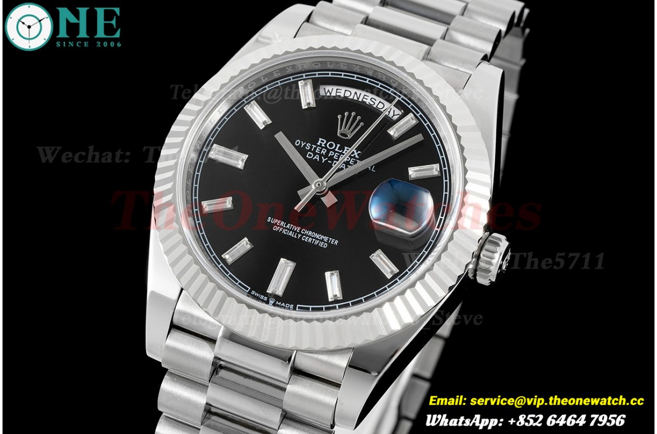 DayDate 40mm SS/SS Black/Dia EWEF A2836