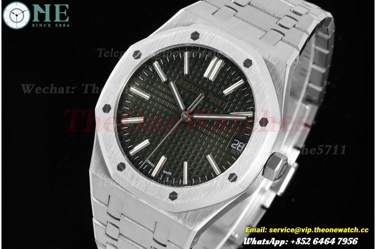 Royal Oak 41mm 15510 SS/SS Green/Stk APSF SA4302 Super Clone (Free Sprung)