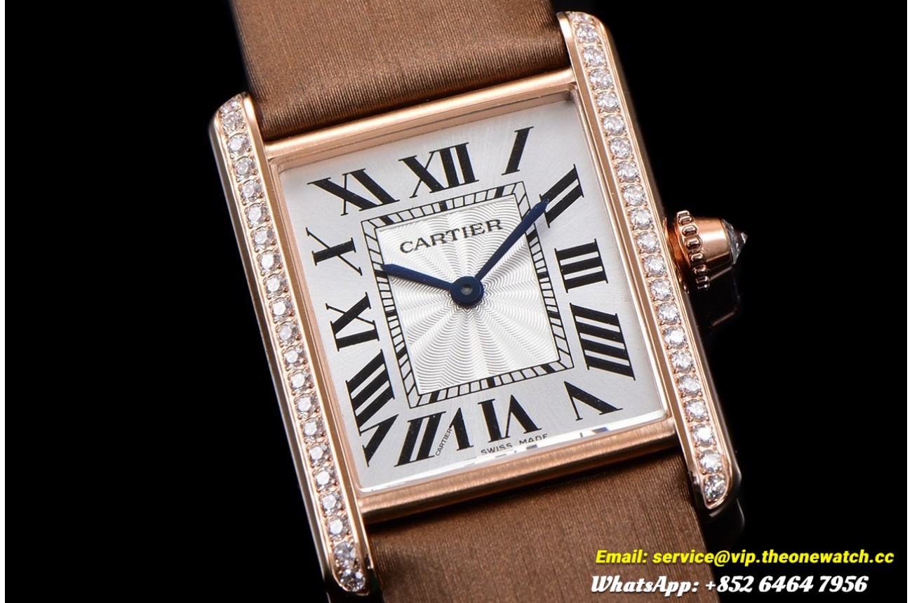 Cartier - Tank Louis 25.5mm Brown Dia RG/SA White Dial F1F Quartz