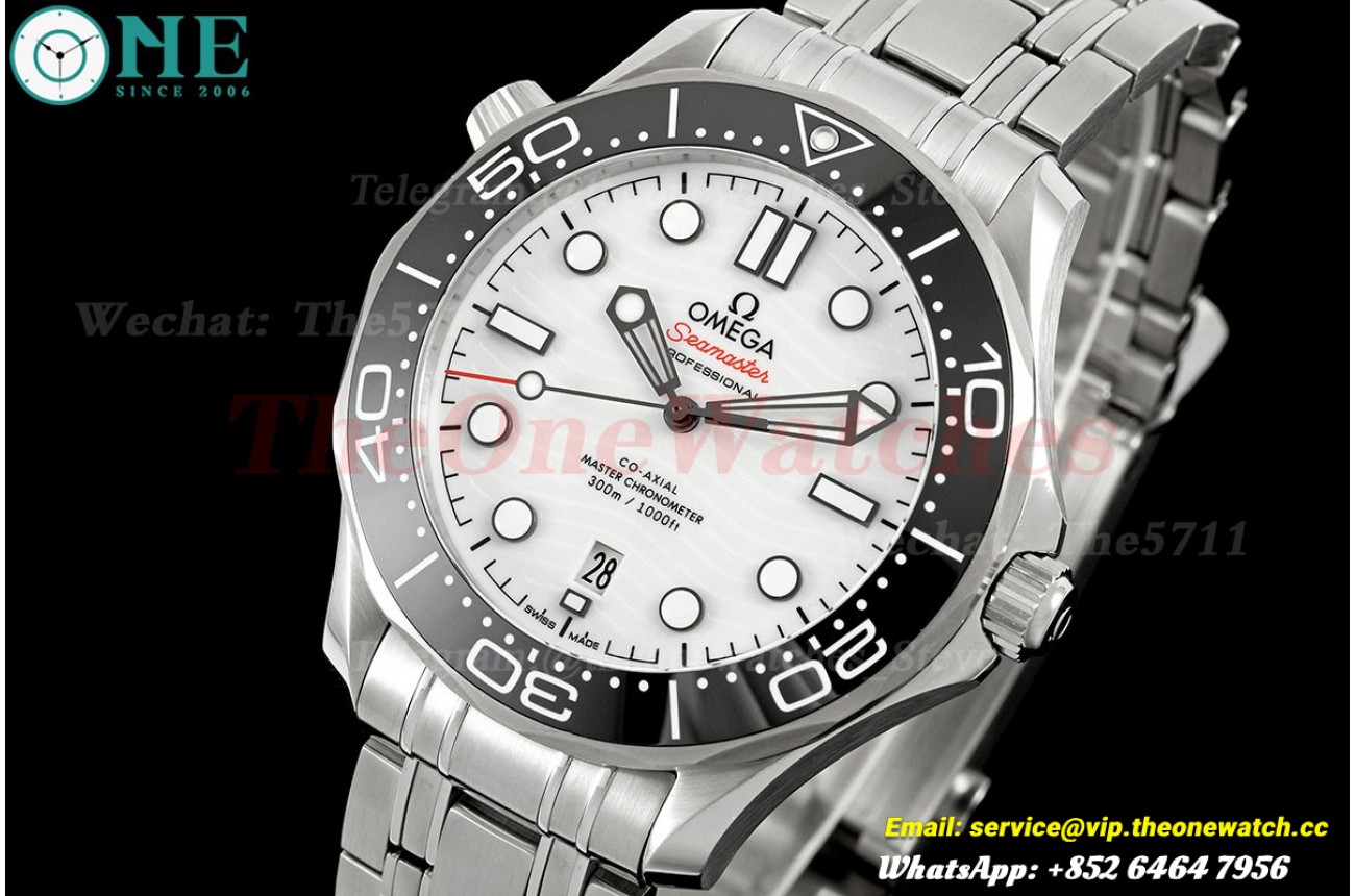 Seamaster 300m 42mm SS/SS White Dial VSF VS8800 Super Clone