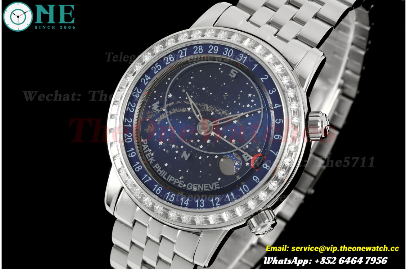 Celestial Sky Moon 6104G 43mm SS/SS Blue Dial BLS A240