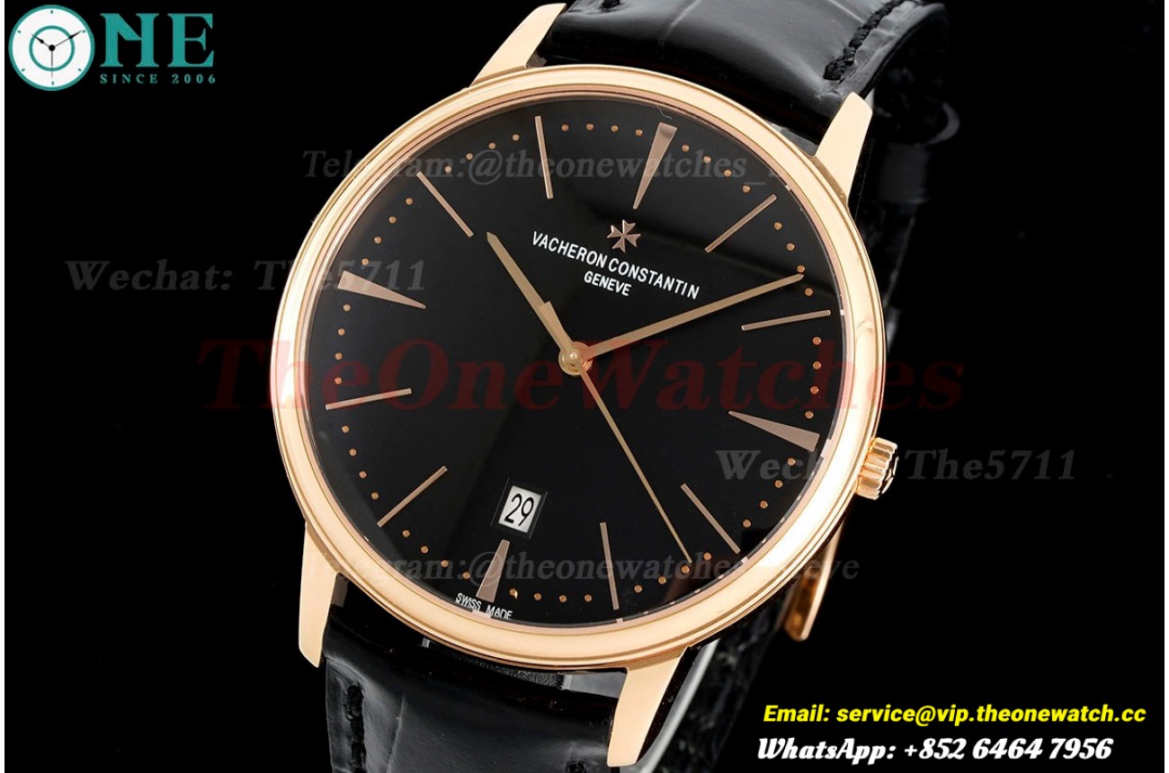 Patrimony Date RG/LE Black/Stk PPF MY9015