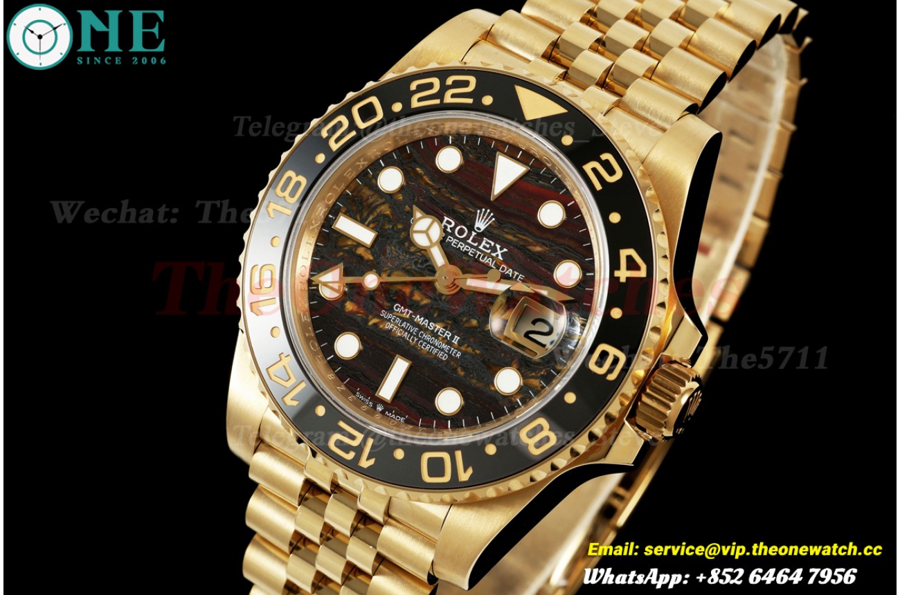 GMT Master II 126718 Jub 40mm YG/YG Tiger Iron Dial QF JH3285 (Weighted Approx.168g) (Free Sprung)