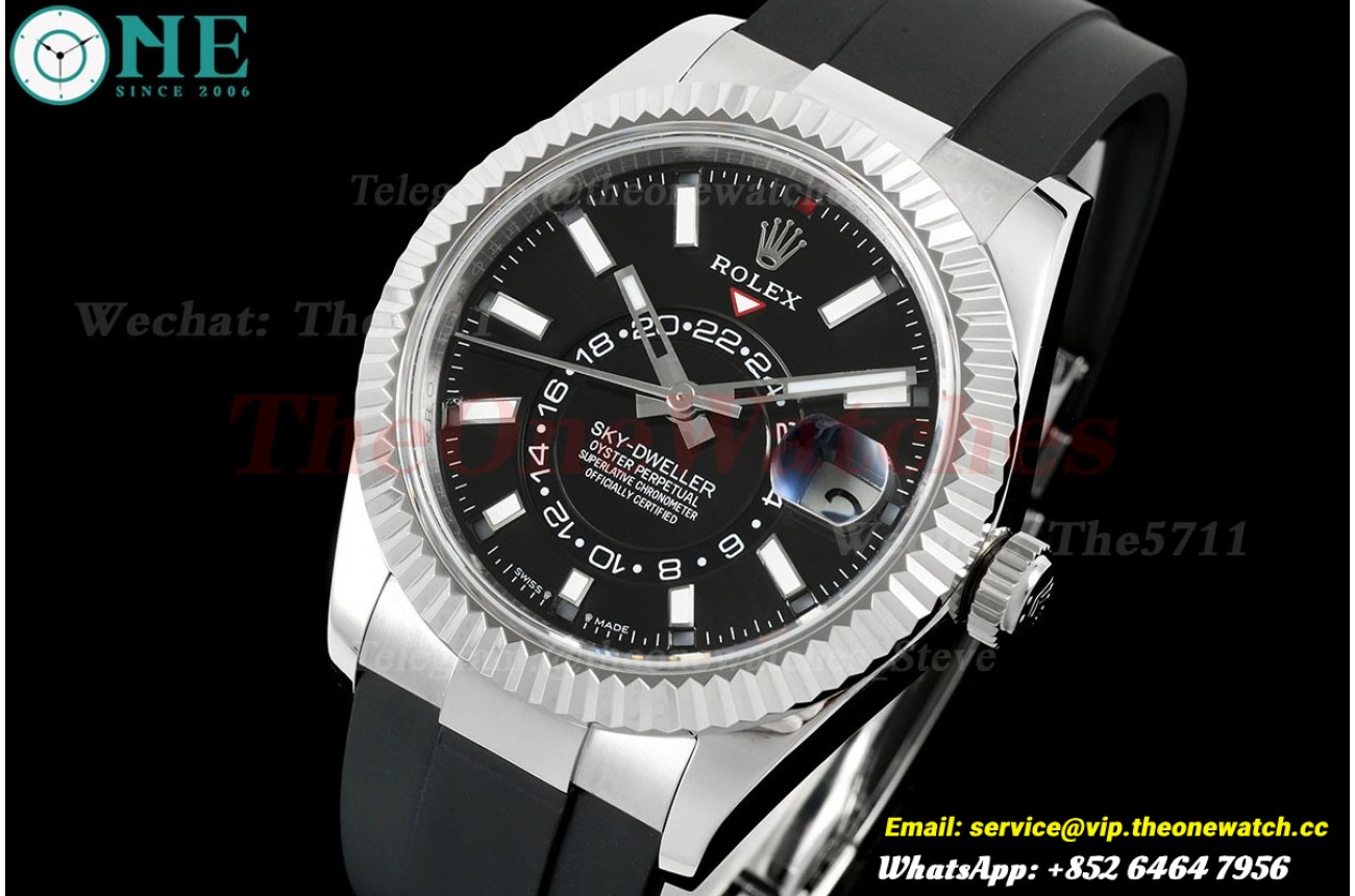 SkyDweller 336239 42mm Oys SS/RU Black/Stk FNF A9002