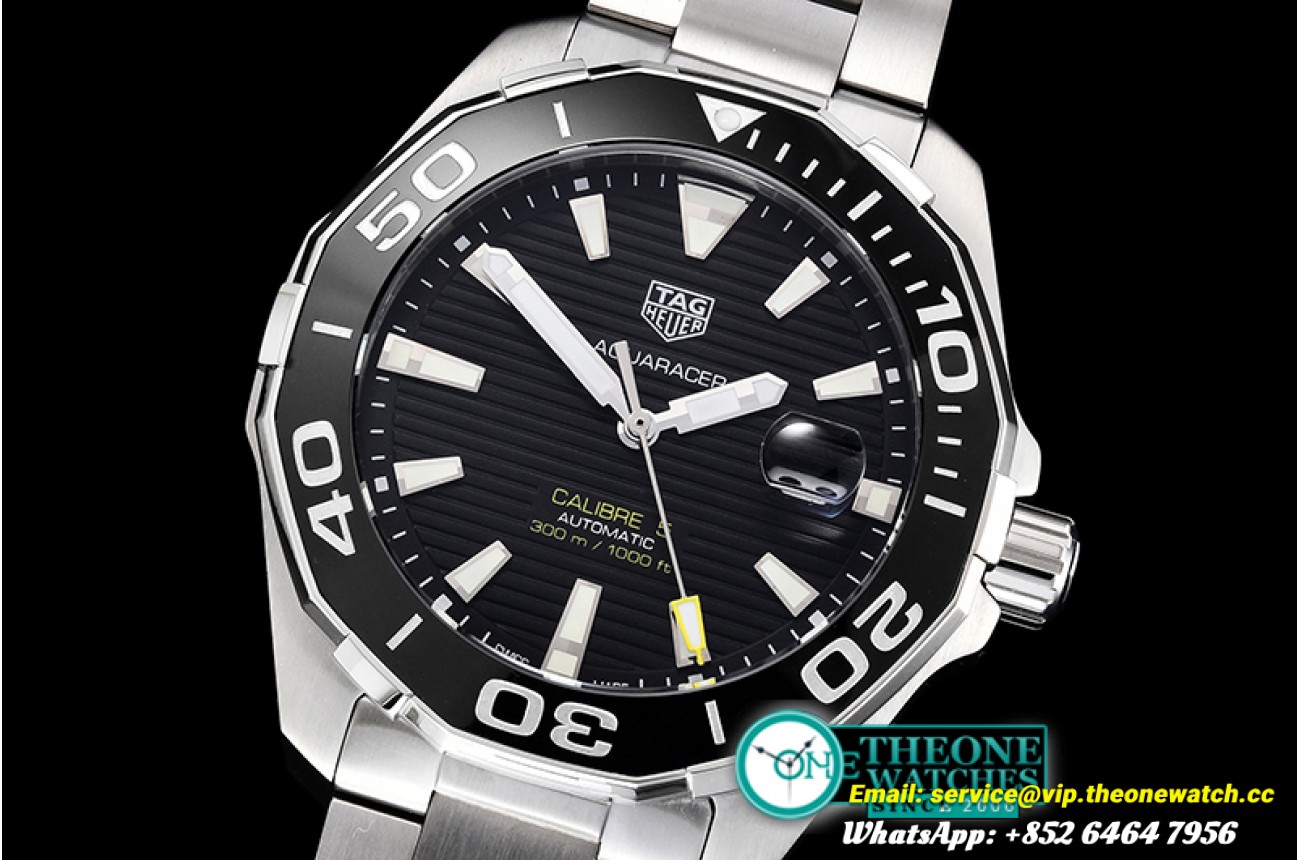 Tag Heuer - Aquaracer Caliber 5 43mm SS/NY Black KOR SW200