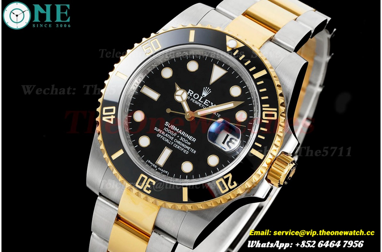 Submariner 116613LN 40mm Wrapped YG/SS Black/Dot KF VR3135