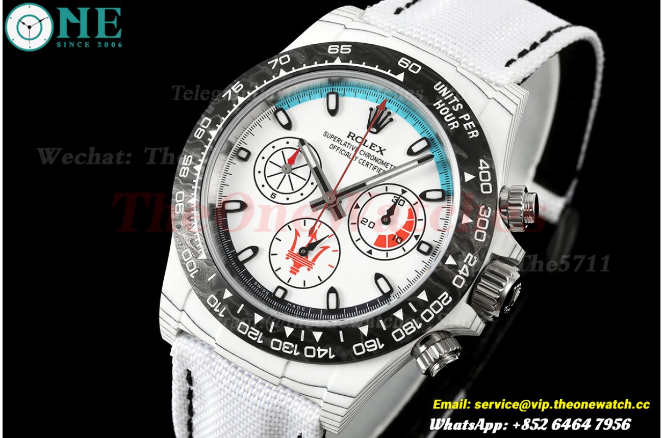 Daytona Diw 40mm 'Maserati' White Carbon/NY White Dial ANTF SH4130