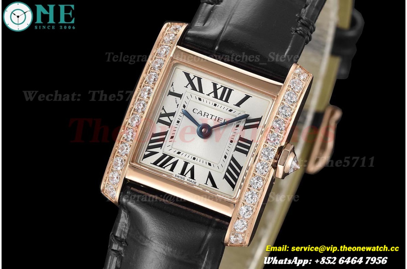 Tank Française 21.2mm Dia RG/LE Silver Dial 8848F Quartz