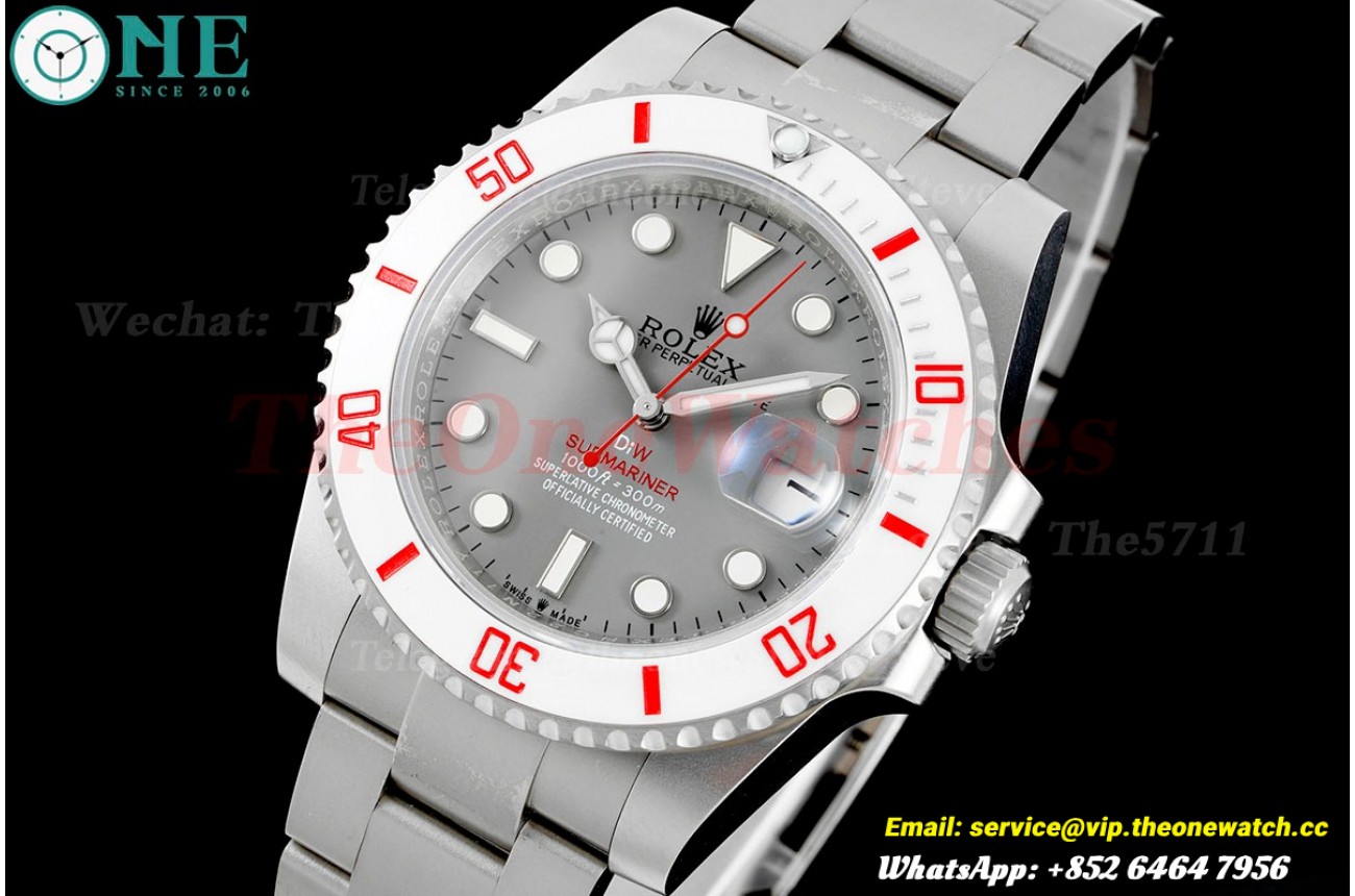 Submariner DIW 40mm 904L SS/SS Grey Dial DIWF VR3135