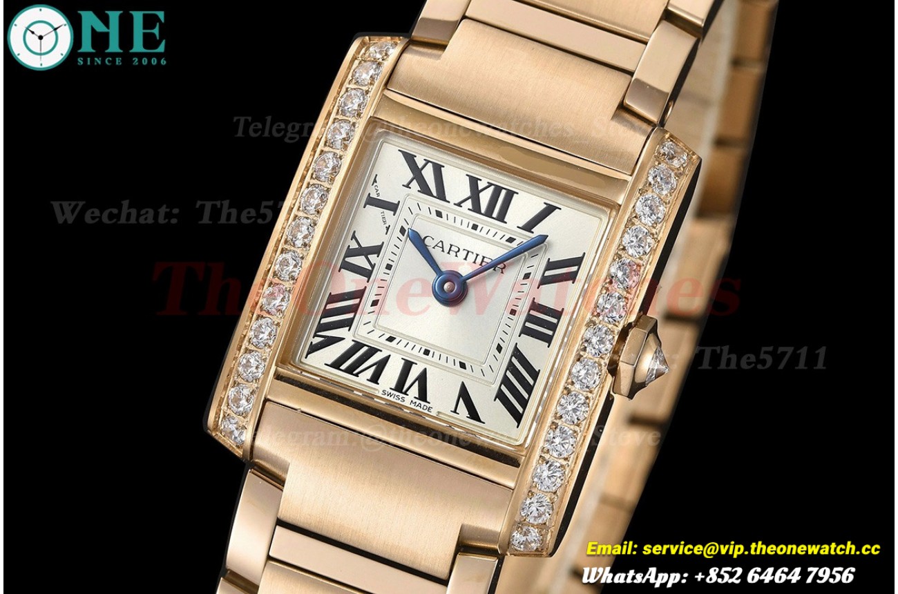 Tank Française 21.2mm Dia RG/RG Silver Dial 8848F Quartz