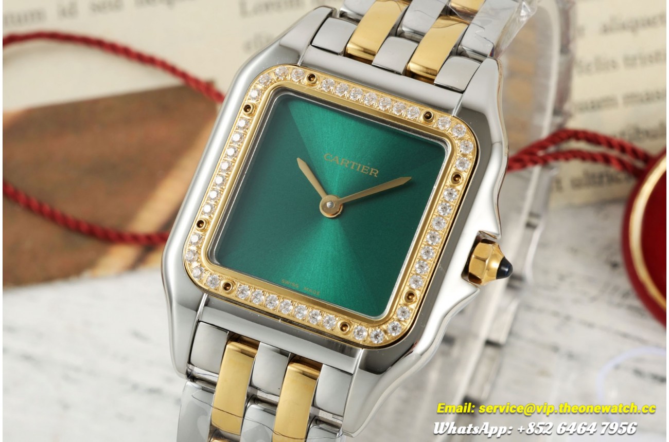 Panthere Secrete De Ladies 22mm Dia SS/YG Green Dial AF Quartz