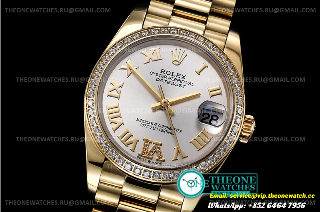 ROLEX - DATEJUST - LADY 31mm Pres Diam YG/YG Silv Wht Rmn BP A2824