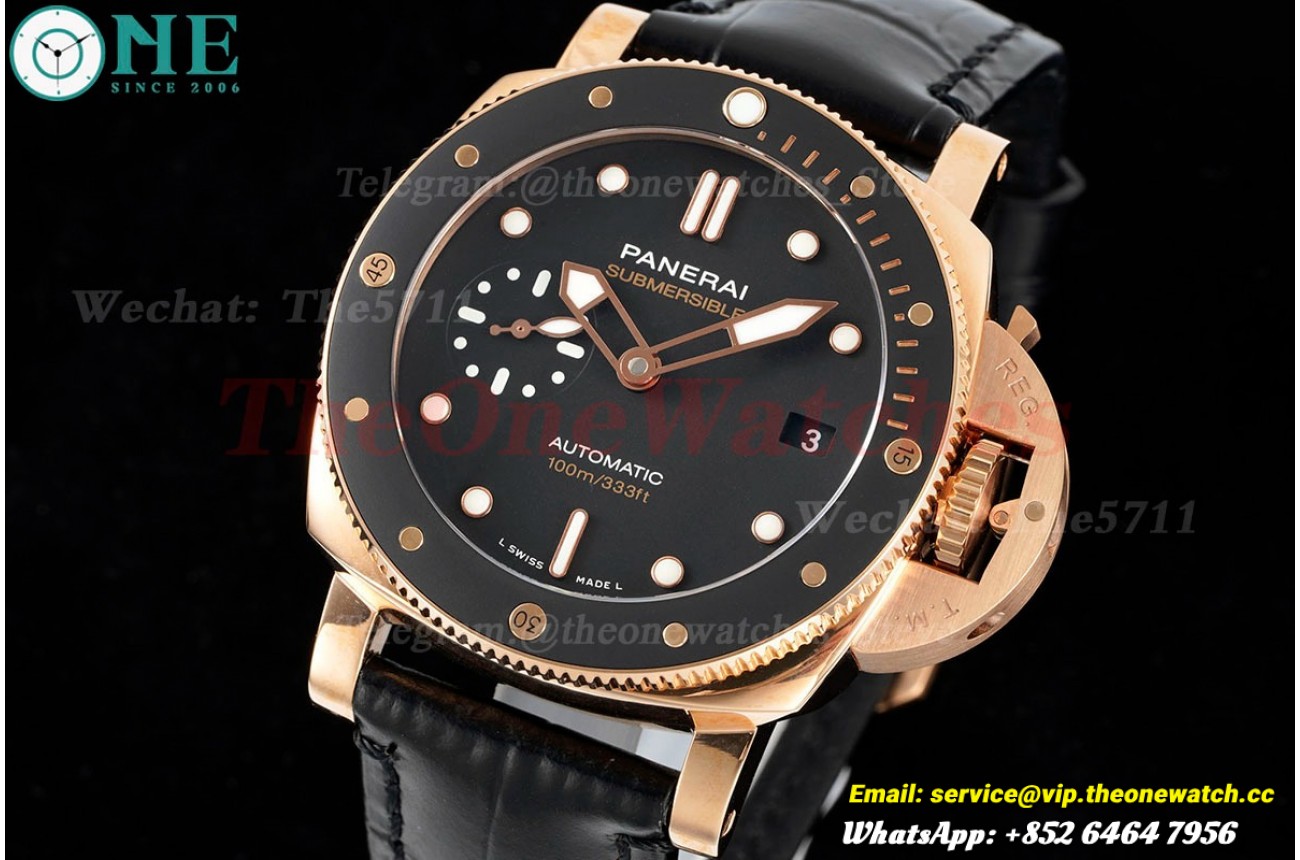 Submersible PAM974 42mm RG/LE Black Dial VSF OP XXXIV