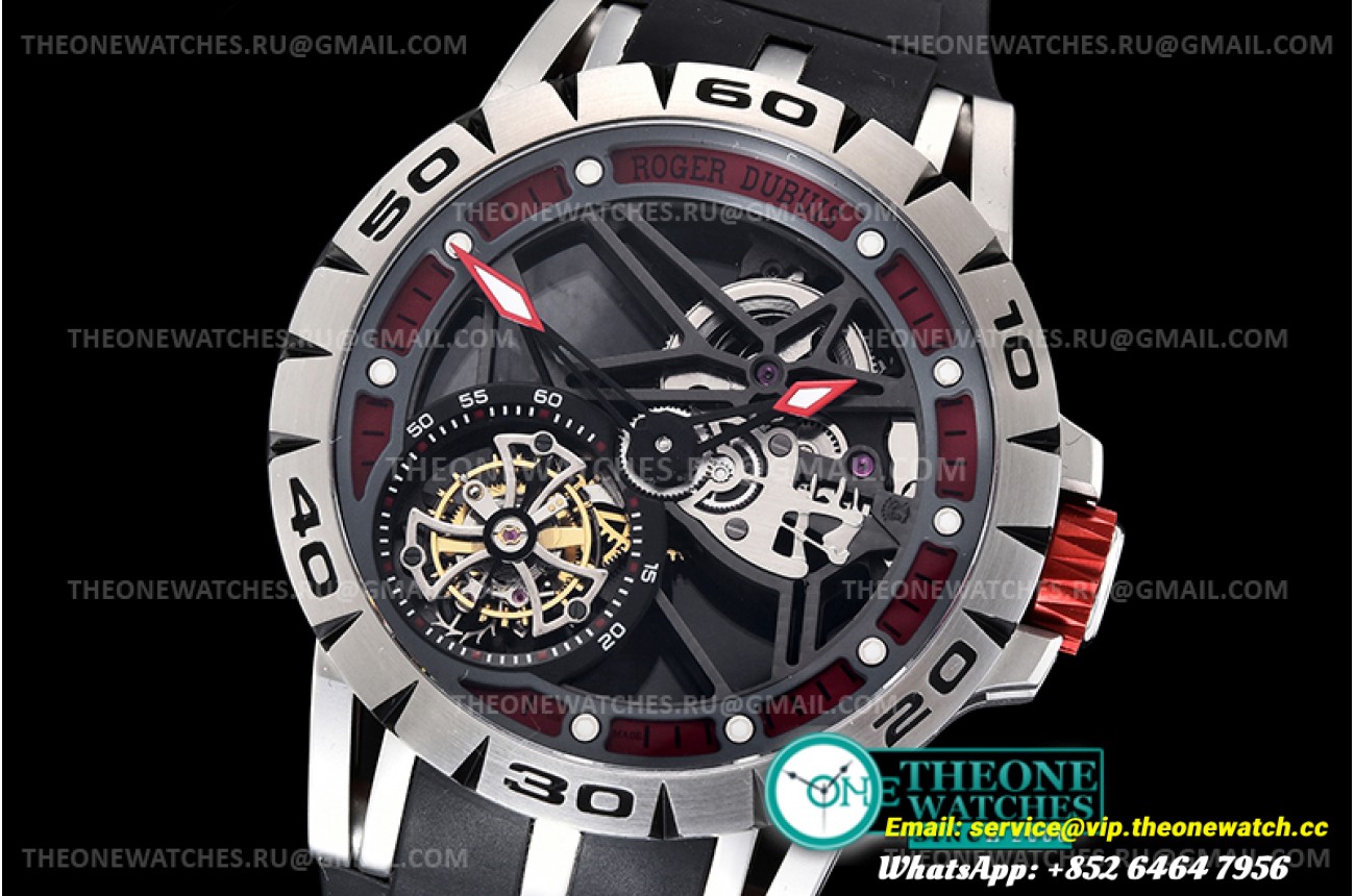 Roger Dubuis - Excalibur Spider Skele Flying Tourb TI/RU Blk JBF