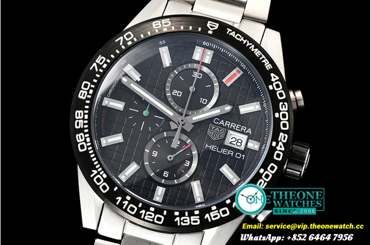 Tag Heuer - Carrera Heuer 01 SS/SS Black/Stick VK Quartz