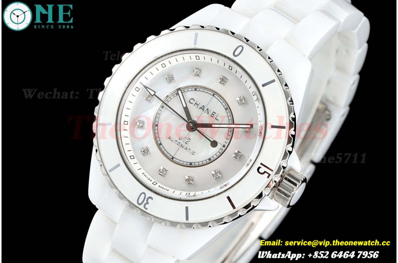 J12 33mm White Ceramic/Cer Mop/Dia HTF A12.2