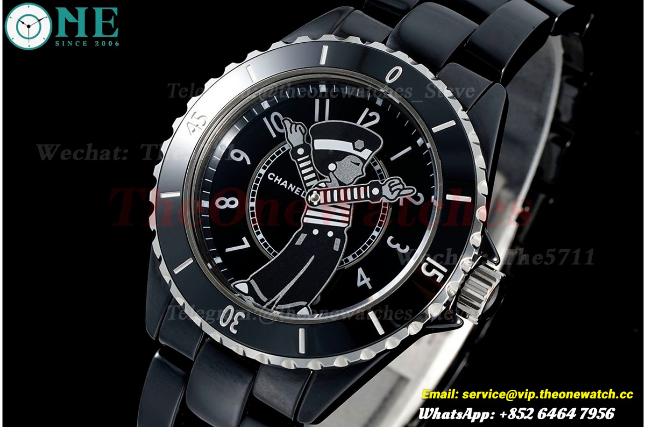J12 38mm Black Ceramic/Cer Doll Dial HTF A21.1