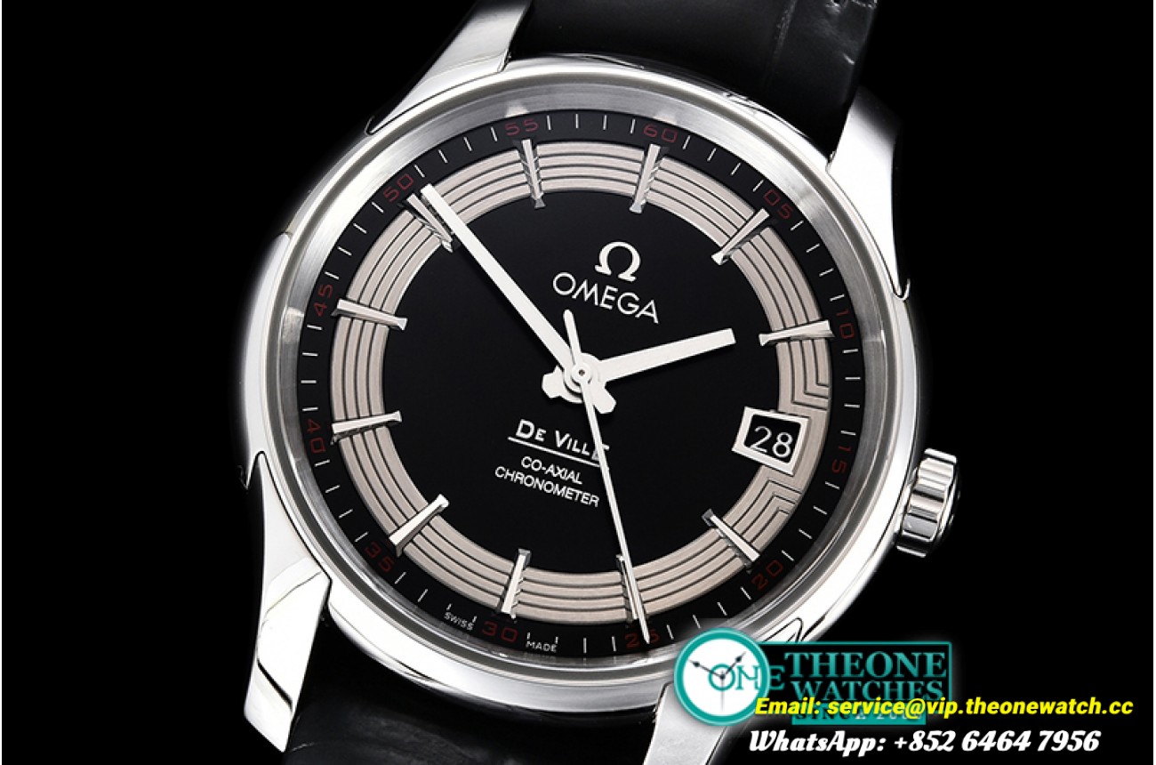 Omega - De Ville Mens Co-Axial SS/LE Black/Stick VSF A8500