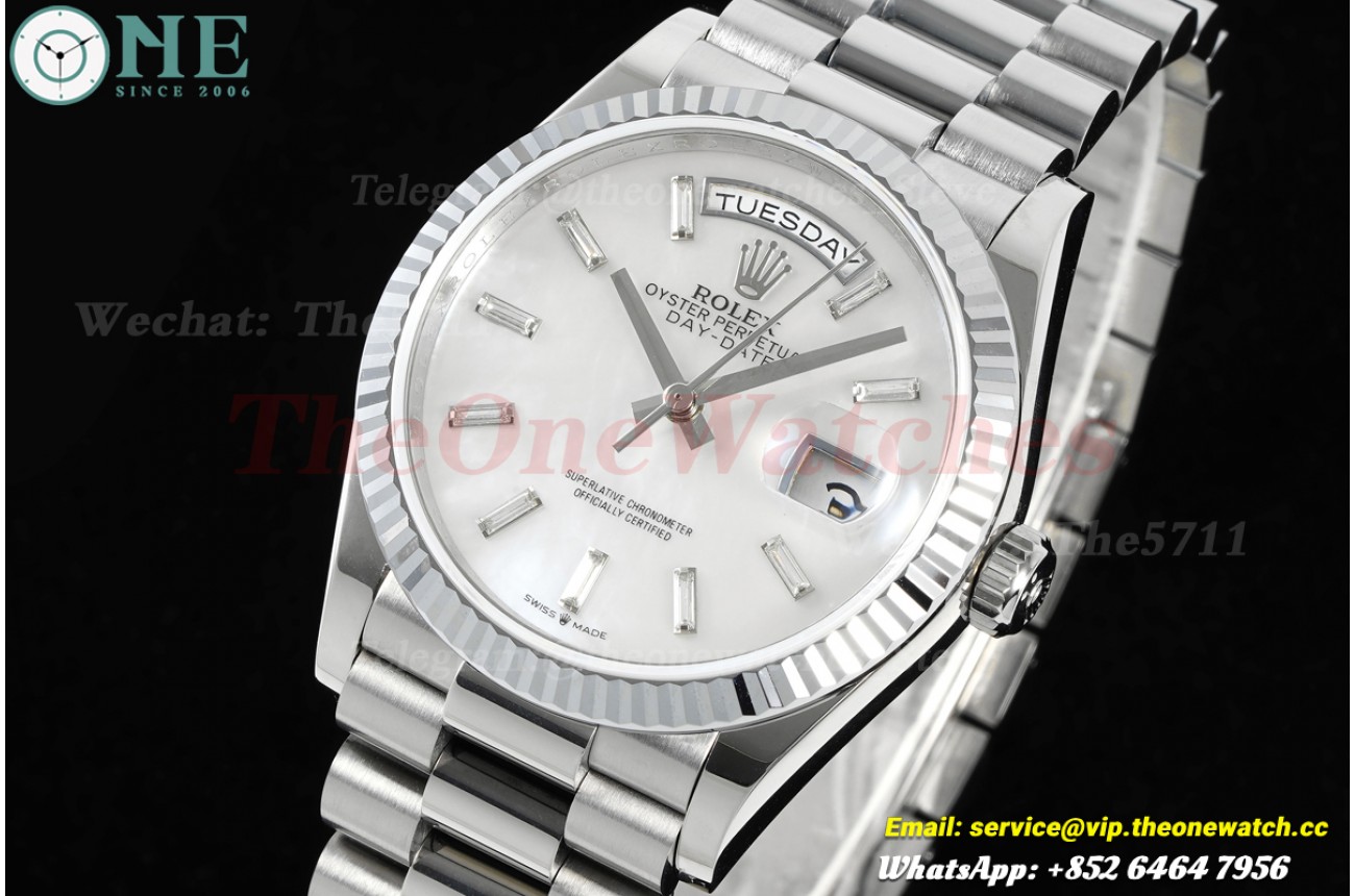 DayDate 128239 36mm SS/SS MOP/Dia KF A2836(Gain Weight)