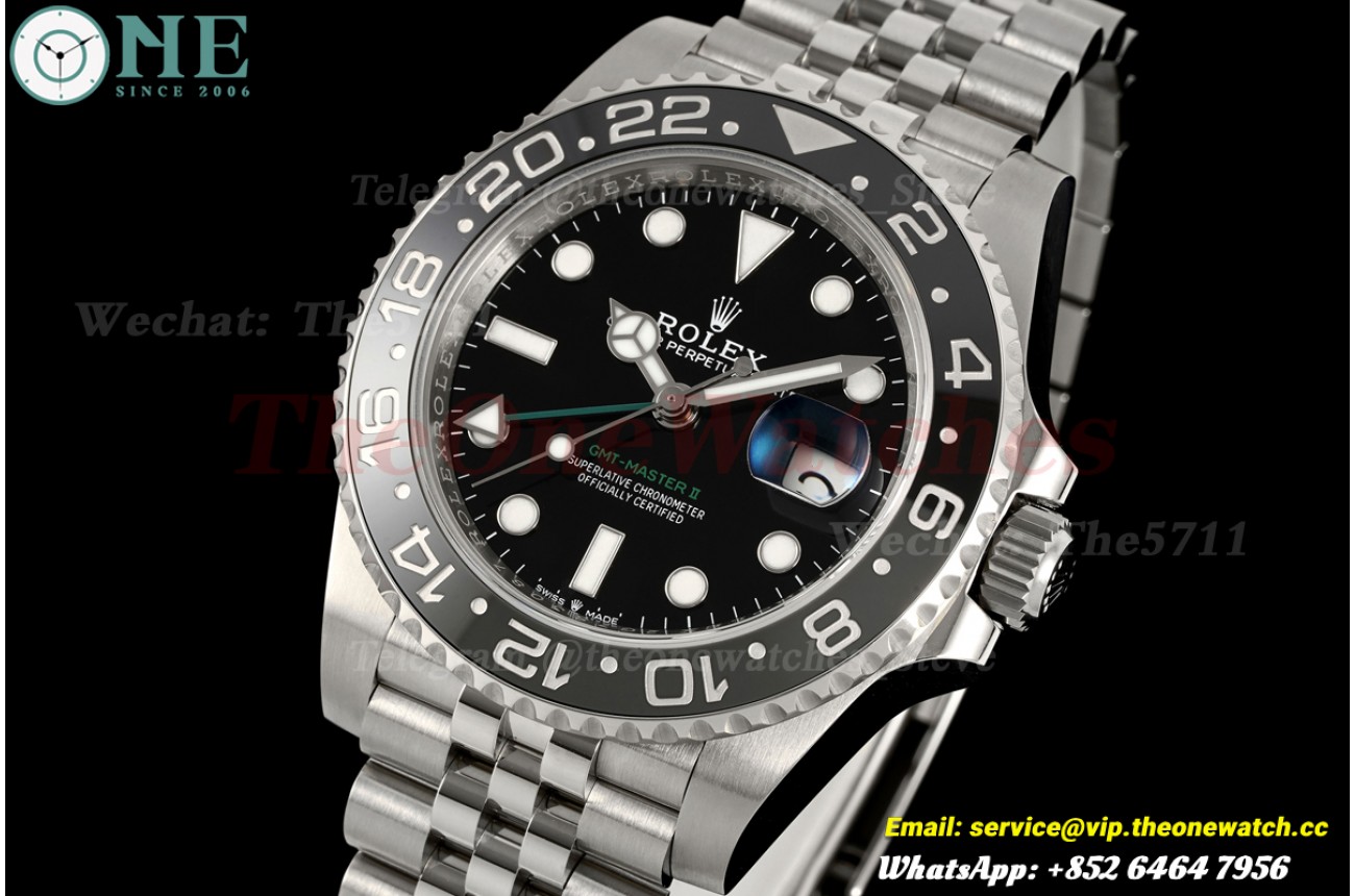GMT Master II 126710 Bruce Wayne Jub 40mm SS/SS Black Dial RICHF V2 JH3285 (Free Sprung)