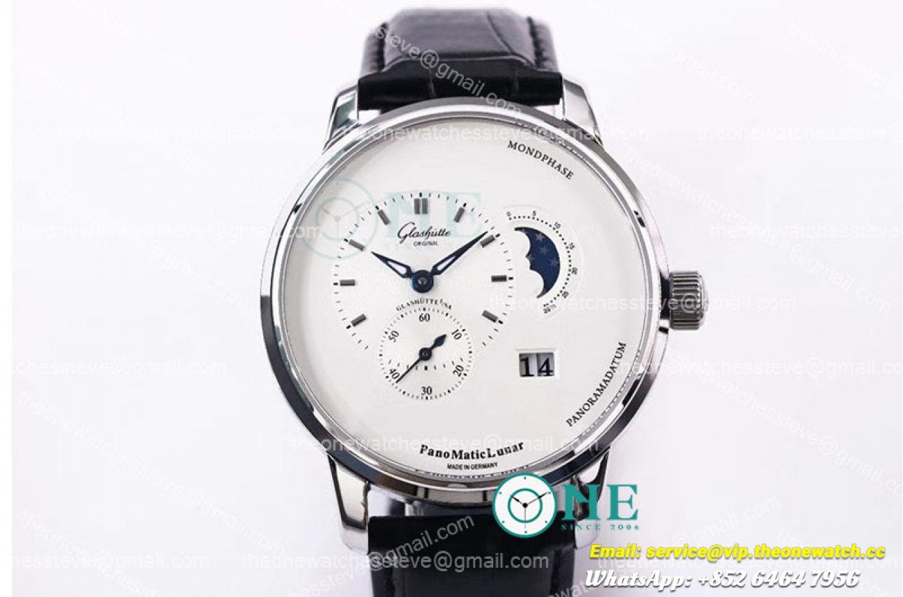 Glashutte - Panomatic Lunar SS/LE Wht/Stk TZF Asia 23J Mod