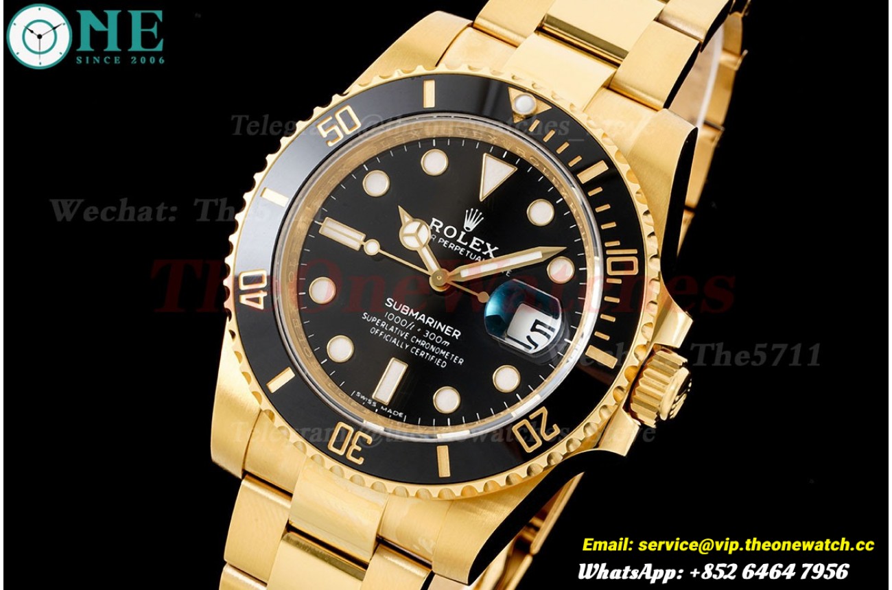 Submariner 116618LN 40mm 904L YG/YG Black Dial VSF VS3135