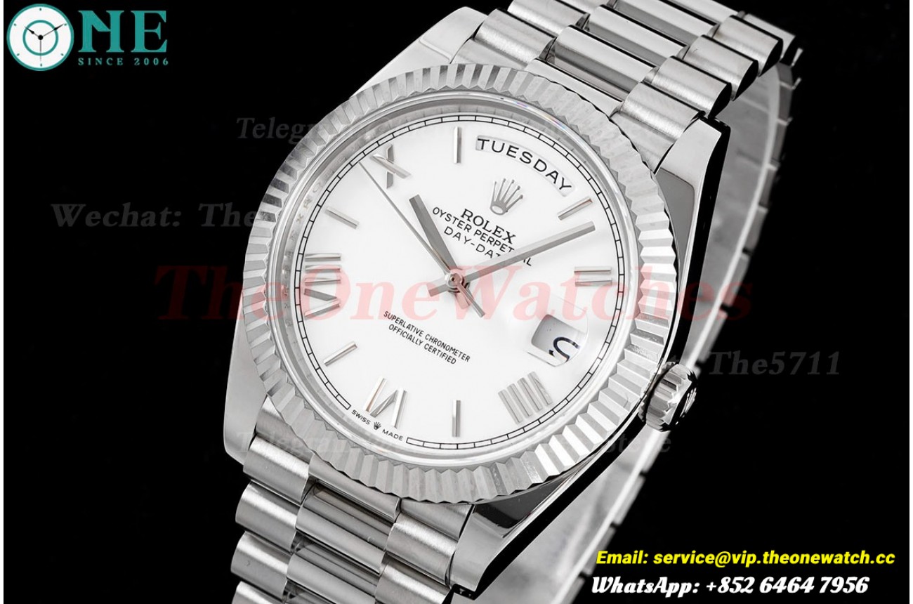 DayDate 228239 40mm Pres SS/SS White Dial GSF A3255 (Tungsten Heavy Version)