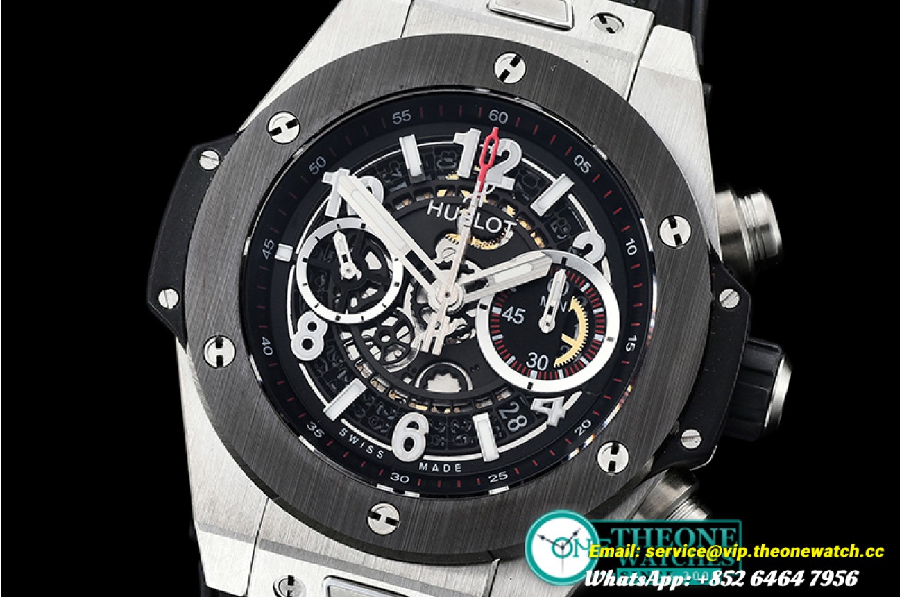 Hublot - Big Bang Unico 45mm CER/SS/RU Black V2 Asia 7750 Mod