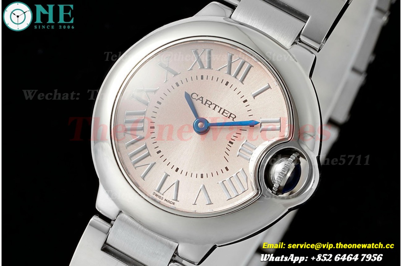 Ballon Bleu De Cartier 28mm SS/SS Pink Dial AF Quartz