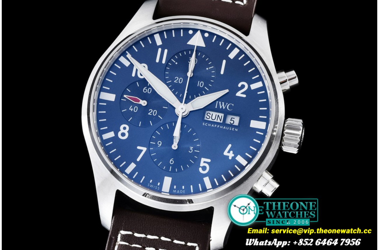 IWC - 3777 Pilot Chrono SS/LE Blue "Le Petit" V2 ZF A7750