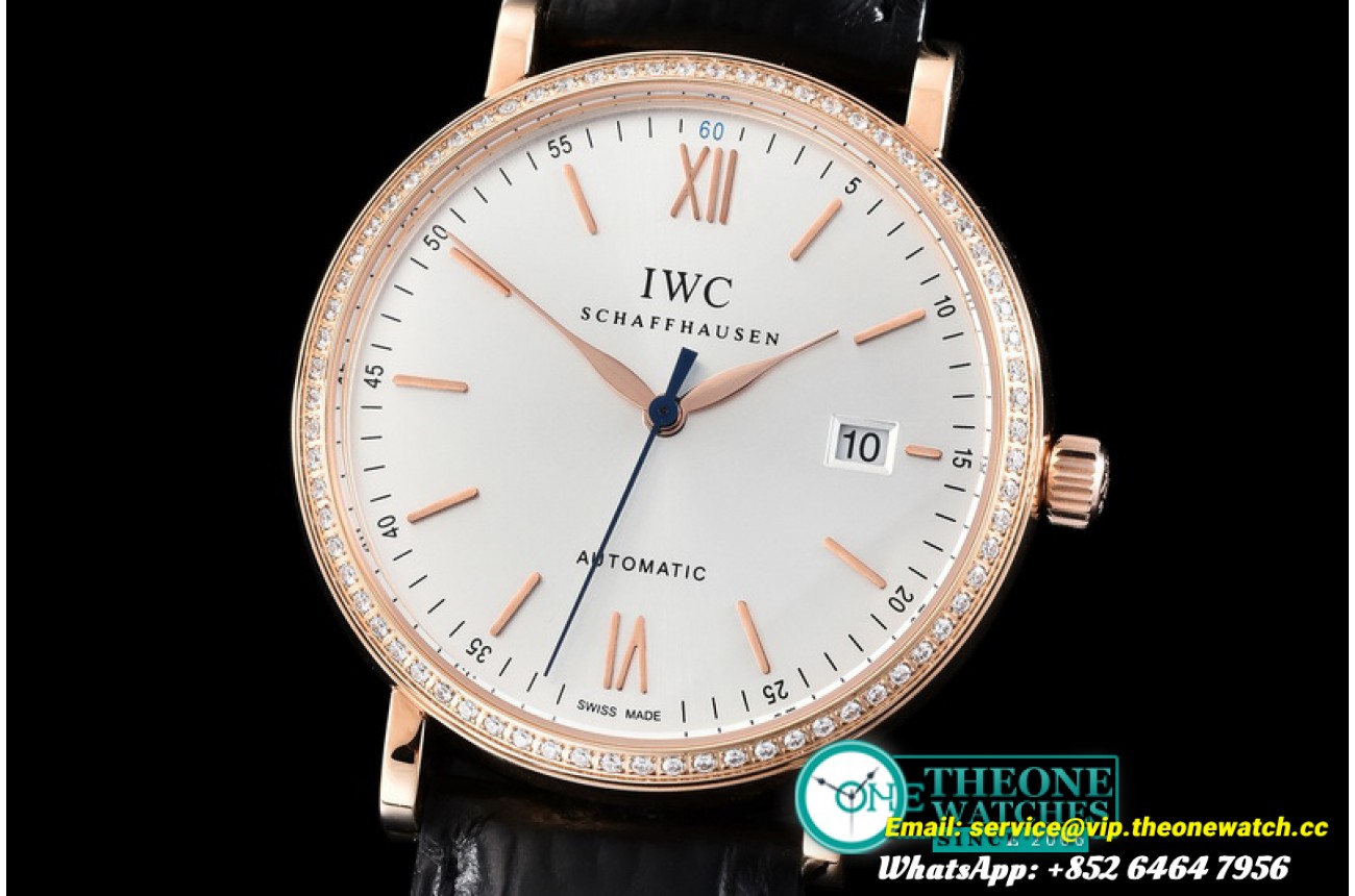 IWC - Portofino RG/LE Silver Rom/Sticks Diam M-9015