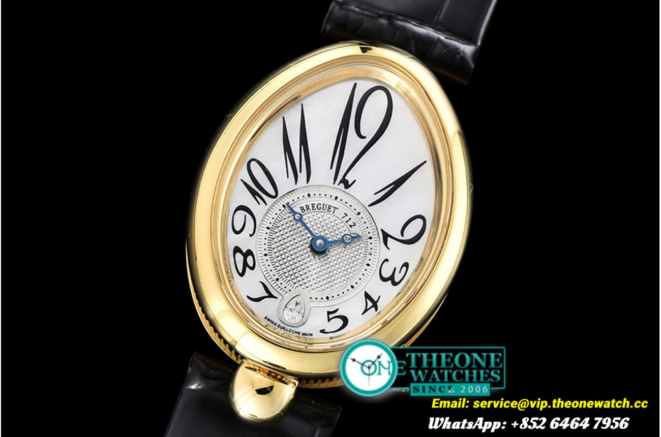 Breguet - Queen of Naples Ladies YG/LE Wht MOP Jap Movt
