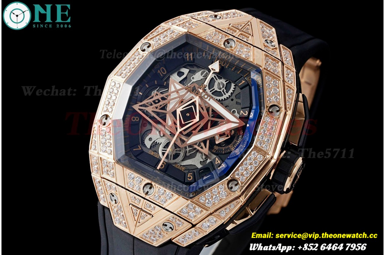 Spirit Of Big Bang 42mm Dia RG/RU Skeleton Dial BLSF HUB4700