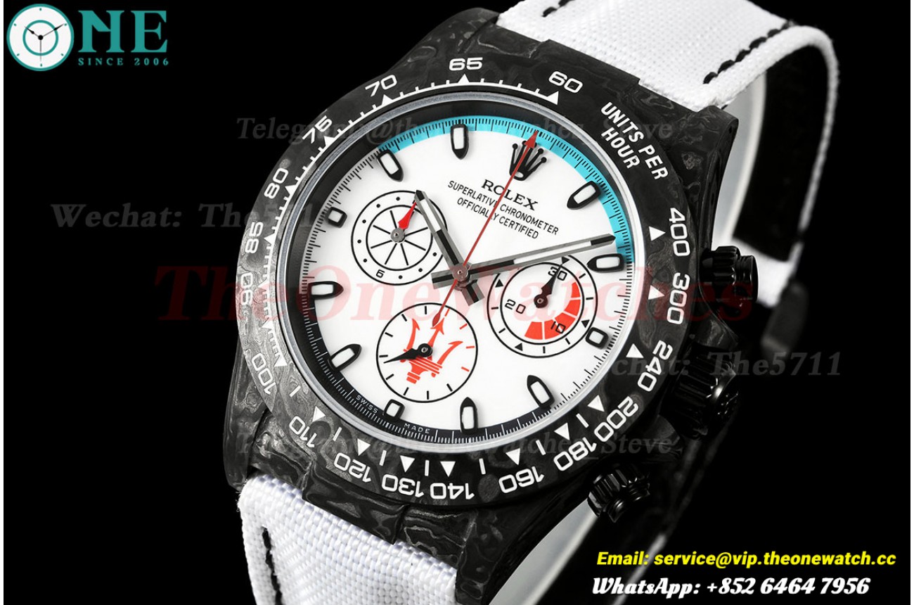 Daytona Diw 40mm 'Maserati' Black Carbon/NY White Dial ANTF SH4130