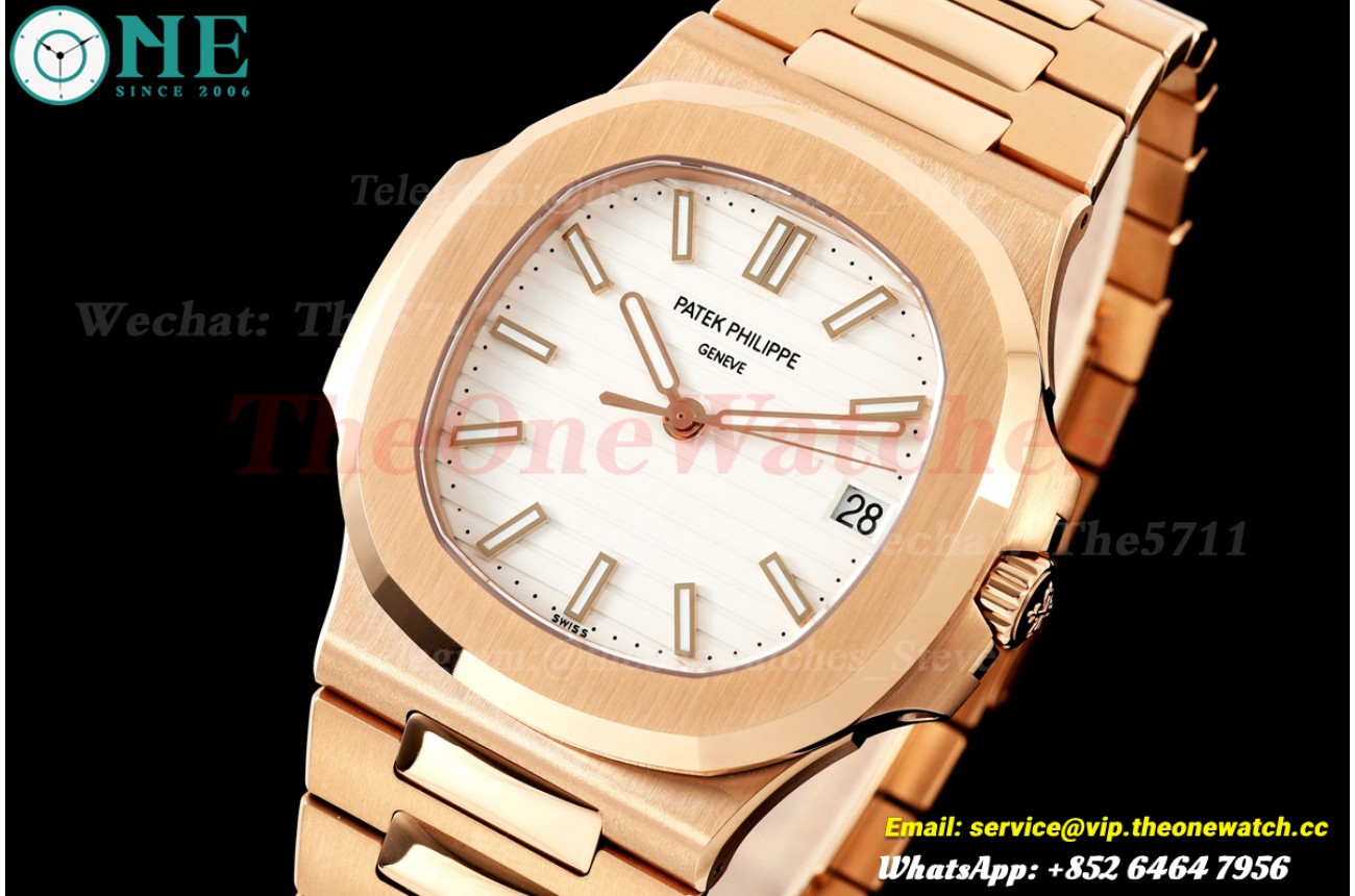 Nautilus 5711 40mm RG/RG White Dial DDF DD330 (Weighted Approx.141g)(SW Dial)