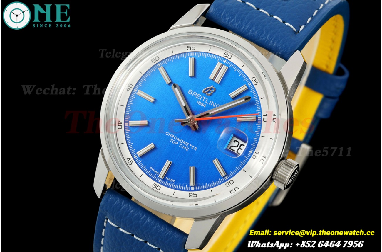 Top Time B31 38mm SS/LE Blue/Stk Dial Orange Hand BLF AB31