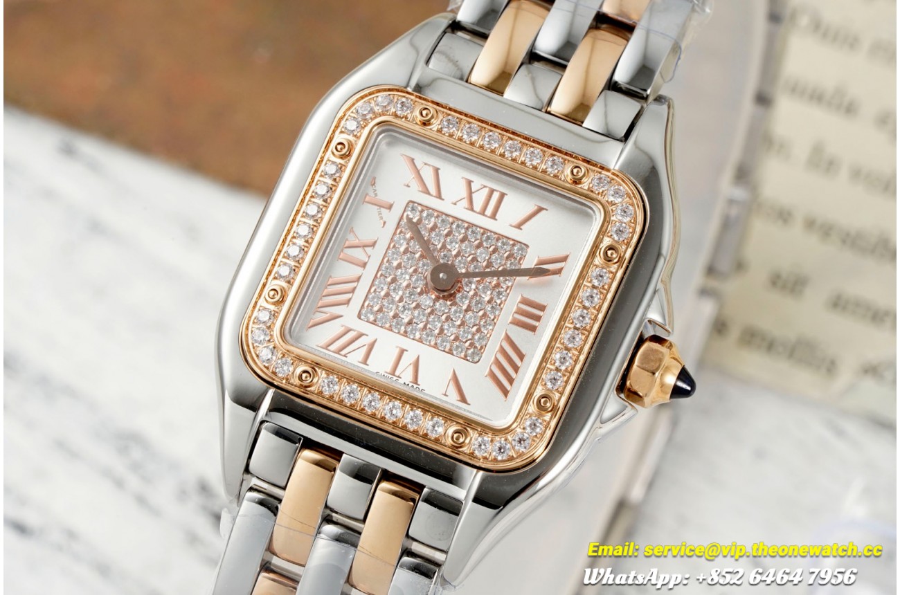 Panthere Secrete De Ladies 22mm Dia SS/RG Diamonds Dial AF Quartz