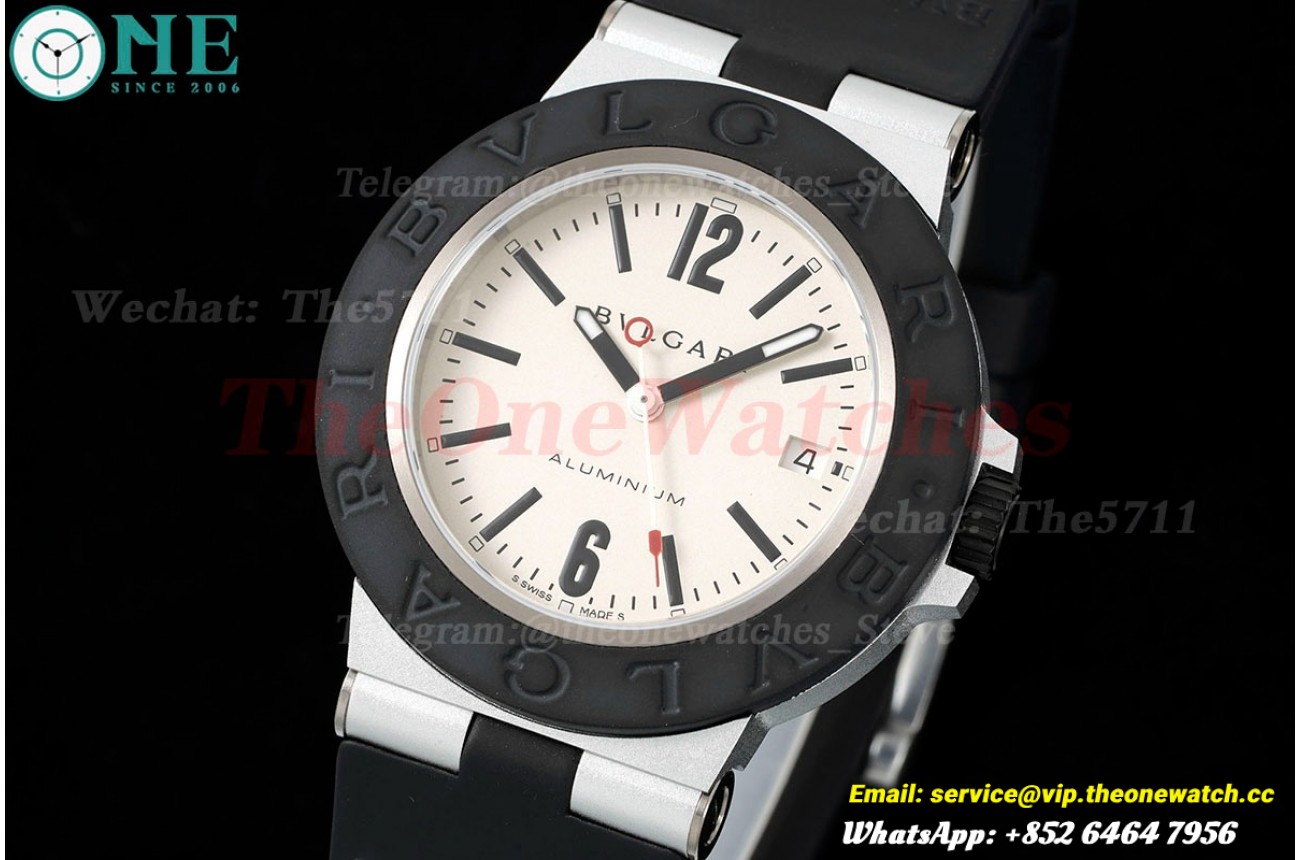 Bvlgari 103382 40mm Aluminum/RU Cream dial BVF A2892