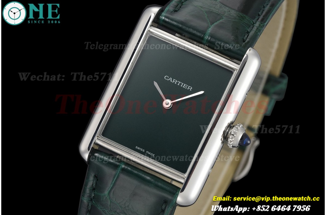 Tank Must 25.5mm Alligator Leather SS/LE Green Dial DRF Quartz
